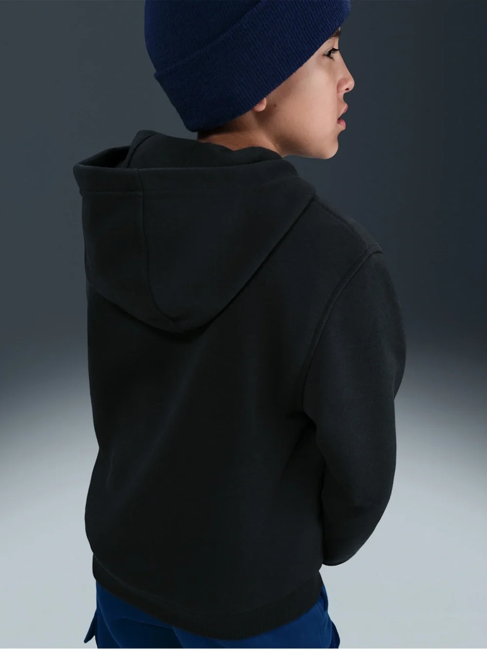 Nike Kids Black Hoodie with Blue Monster & Teal Swoosh